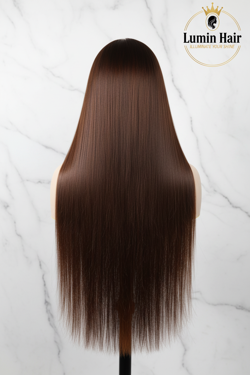Lumin Hair 20 Inch Straight Wig Back View Marble