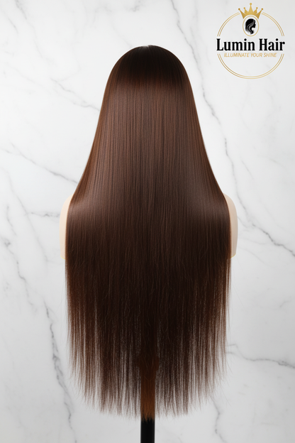 Lumin Hair 20 Inch Straight Wig Back View Marble
