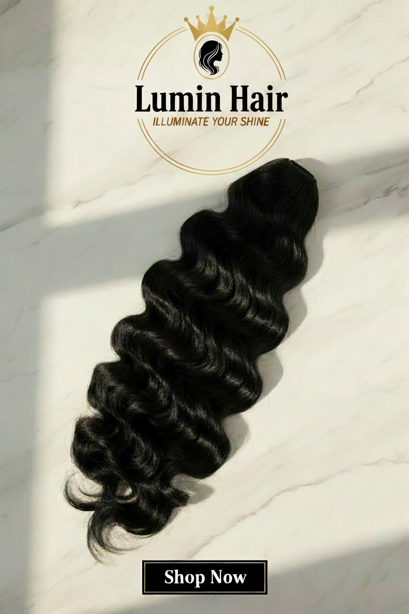 Lumin Hair Deep Gold Tagline Banner