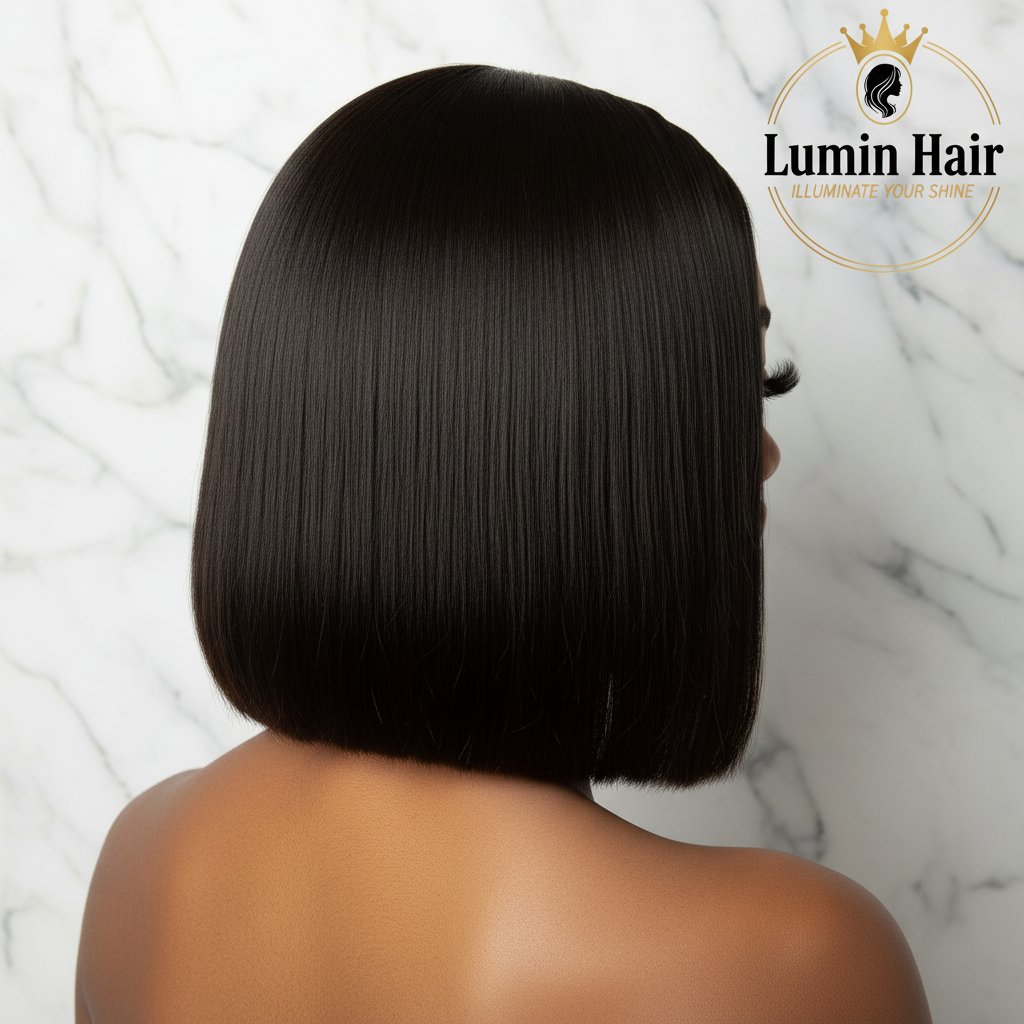 LuminHair™ Short Bob – Marble Background